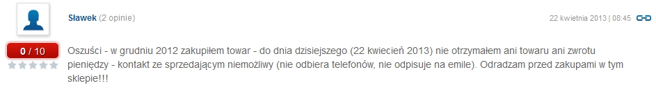 Vordon - opinie negatywne