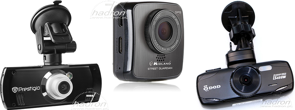 Porównanie: DOD LS460W, Prestigio 550 i Midland Street Guardian
