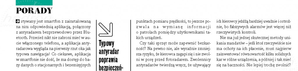 Jak uniknąć mandatu? Hadron doradza w tygodniku AutoŚwiat 17/2015