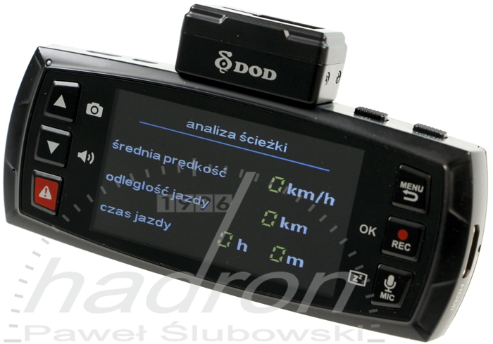 Kamera DOD LS500W posiada analizator ścieżki wyświetlany po zakończonej jeździe kamera DOD LS500W 1080p GPS analizator ścieżki