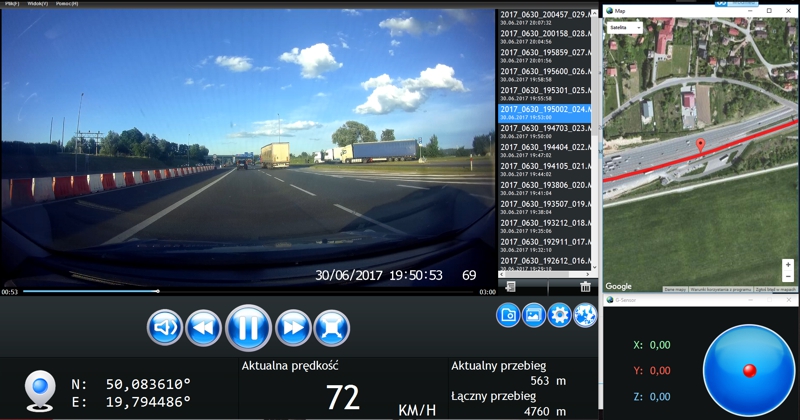 GPS Player oprogramowanie rejestratora jazdy NavRoad myCam HD GPS kamera samochodowa NavRoad myCam HD GPS oprogramowanie GPS Player