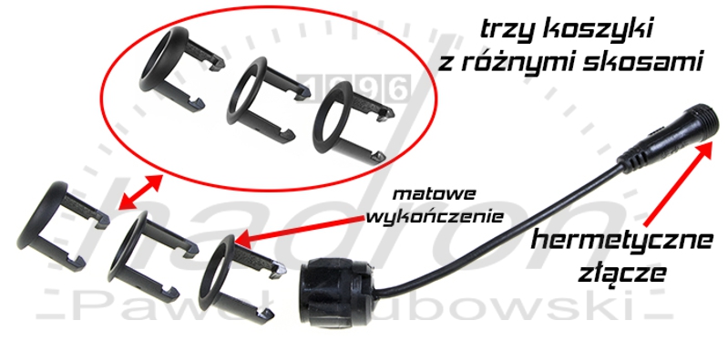 3 metody montażu sensorów Steelmate EBAT PTS400 Q1 dzięki wymiennym koszyczkom wymienne koszyczki i hermetyczna budowa