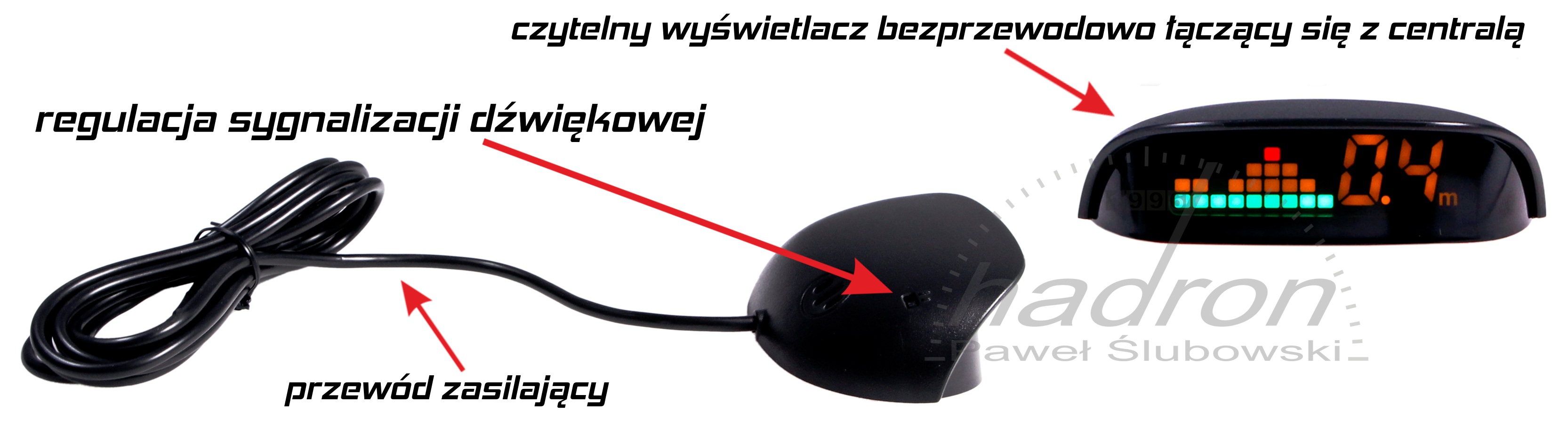 czytelny wyświetlacz bezprzewodowo łączący się z centralką bezprzewodowy wyświetlacz LED Steelmate EBAT PTS400 Q1 z buzzerem
