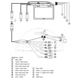 monitor samochodowy podsufitowy podwieszany montaż