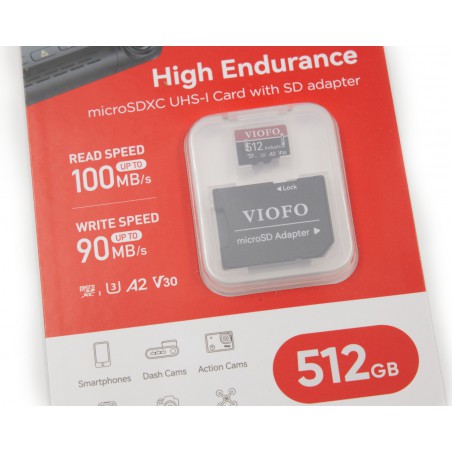 karta pamięci wideorejestrator viofo 512 gb