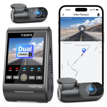 kamera viofo a229 plus przód tył wnętrze