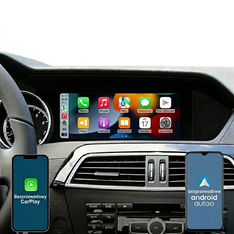 ekran android auto carplay do mercedesa w204