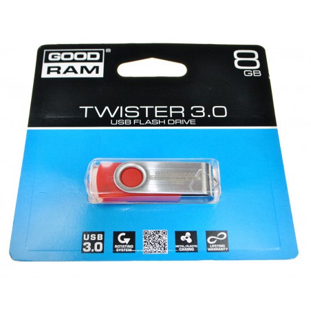 Pendrive 8GB USB 3.0 GoodRAM Twister Red