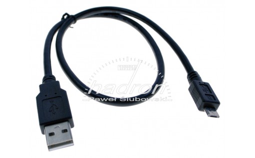 Przewód USB - microUSB z ładowaniem 0,5m