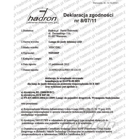 Lampa dzienna DRL HID 510 LED