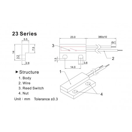 Czujnik magnetyczny kontrakton 10W KMS-23
