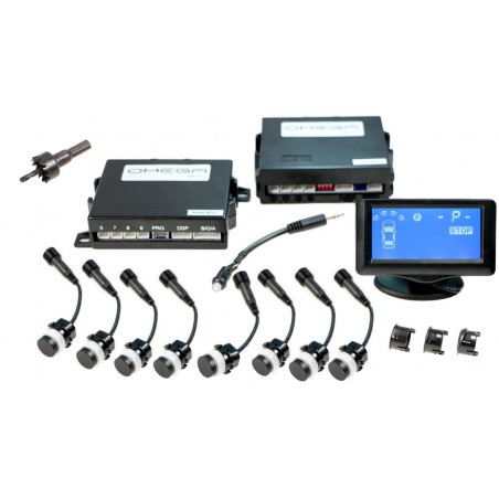 czujniki parkowania pro oes 8 lcd na tył i przód