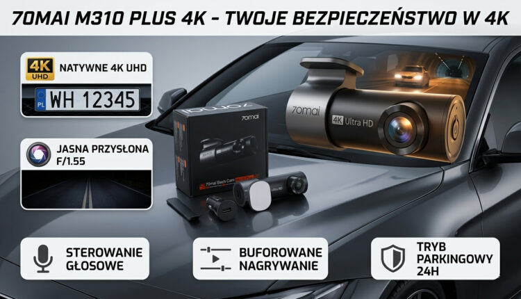 Wideorejestrator 70mai M310 Plus 4K na masce samochodu