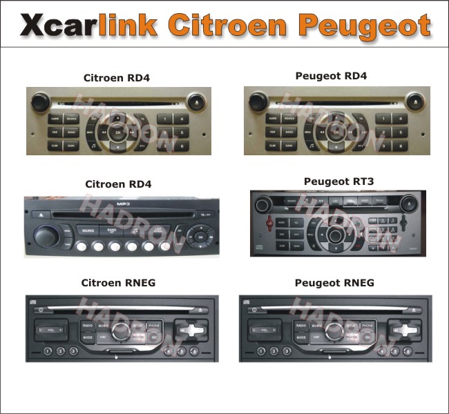 XCarLink do Citroëna RD4 - kompatybilne radioodtwarzacze