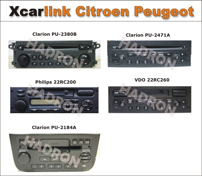 XCarLink do Peugeota RD3 - kompatybilne radioodtwarzacze