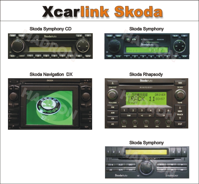 XCarLink Škoda 8 pin - kompatybilne radia