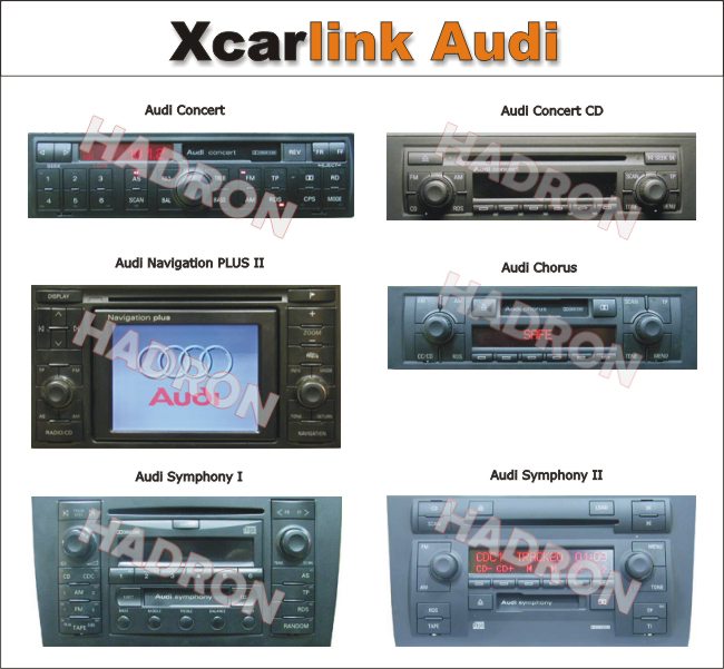 XCarLink do Audi 8 pin - kompatybilne radioodtwarzacze