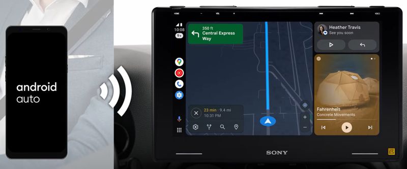 radio android auto bezprzewodowo sony xav 9550es