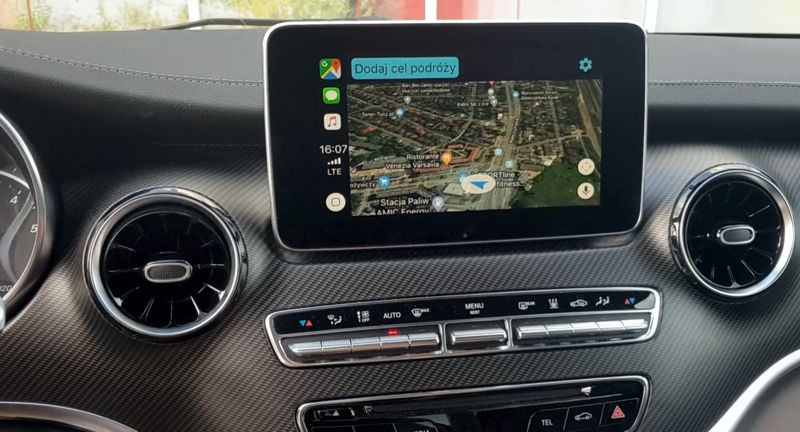 android auto do mercedesa v klasa 