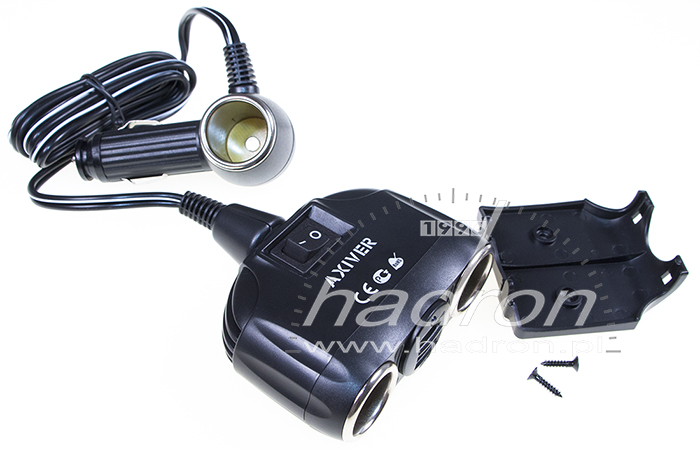 Roxa- rozgałęziacz zapalniczki na kablu z gniazdami USB
