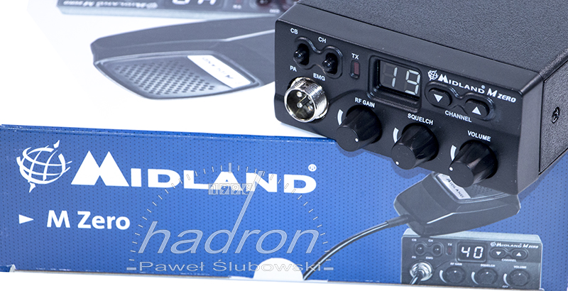 CB radio Midland M- Zero - biały kolor wyświetlanych cyfr numeru kanału Poręczne radio CB Midland M Zero