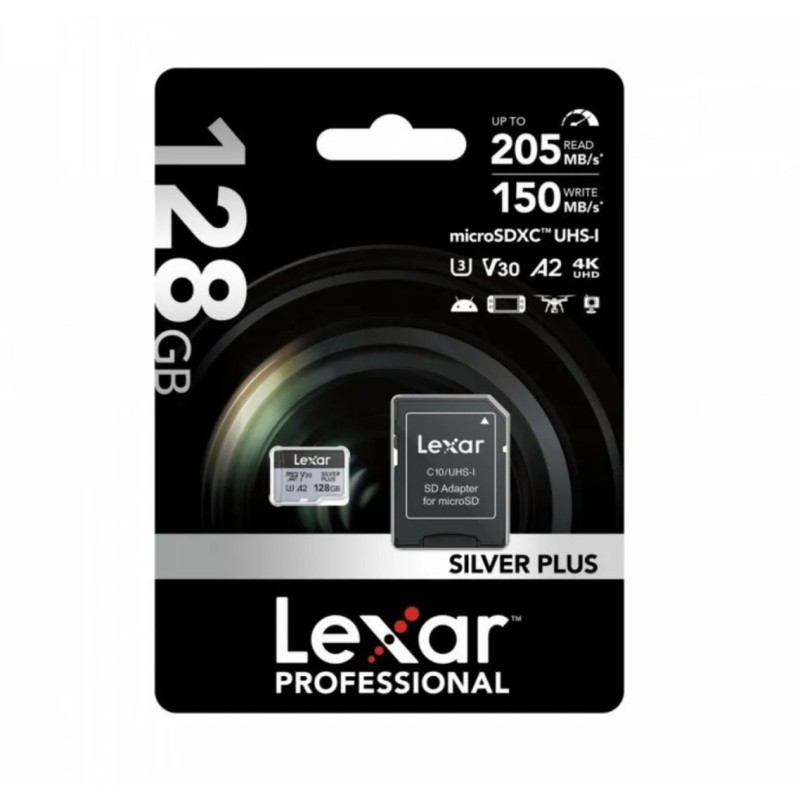 Karta pamięci Lexar micro SDX 128GB Silver Plus High-Performance