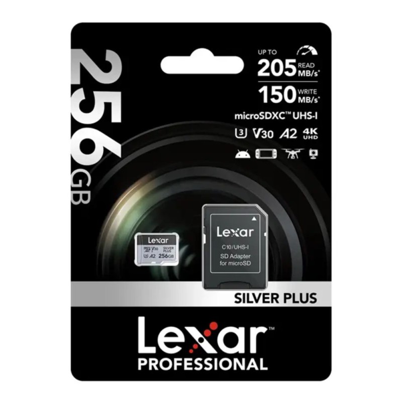 Karta pamięci Lexar micro SDX 256GB Silver Plus High-Performance